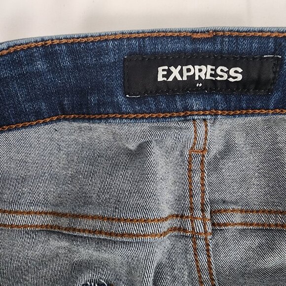 Express Mens Hyper Stretch Skinny Jeans 38x32 Blue Denim - Picture 3 of 16